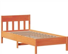 vidaXL Σκελετός Κρεβ. Χωρίς Στρώμα Καφέ Κεριού 100x200 εκ Μασίφ Πεύκο