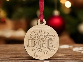 Σετ των 3 Intra απο ξύλο plywood 3mm-4mm πάχος – Χριστουγεννιάτικο στολίδι Jingle 30x30 cm INTRAVECTRY-MY545409