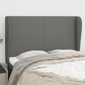 Κεφαλάρι με Πτερύγια Σκούρο Γκρι 147x23x118/128 εκ. Υφασμάτινο 3117675