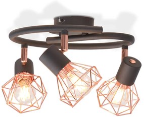 vidaXL Φωτιστικό Σποτ Ράγα με 3 Λαμπτήρες LED Filament 12 W
