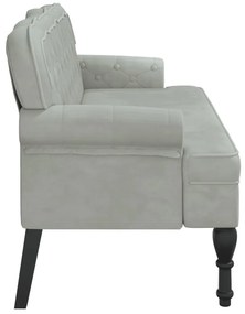 vidaXL Παγκάκι με Πλάτη Ανοιχτό Γκρι 119,5x64,5x75 εκ. Βελούδινο