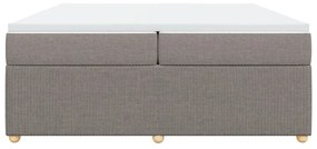 vidaXL Κρεβάτι Boxspring με Στρώμα Taupe 200x200 εκ. Υφασμάτινο