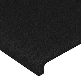 vidaXL Κεφαλάρι Μαύρο 90x5x118/128 εκ. Ύφασμα