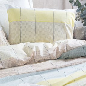 Κουβερλί Υπέρδιπλο (Σετ 220x240) Rythmos Next Colette Yellow/Blue