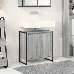 vidaXL Ντουλάπι Μπάνιου Γκρίζο Σονομα 60 x 30 x 60 cm