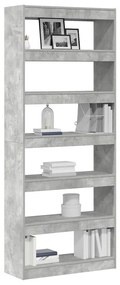 vidaXL Βιβλιοθήκη με ράφι Γκρι σκυροδέματος 80 x 30 x 198 εκ