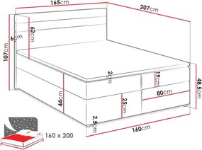Επενδυμένο κρεβάτι Modena-Leuko-Anthraki-160 x 200