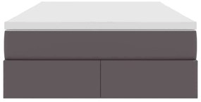 vidaXL Κρεβάτι με αποθηκευτικό χώρο και στρώμα Γκρι 120 x 200 cm