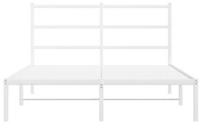 Πλαίσιο Κρεβατιού με Κεφαλάρι Λευκό 135 x 190 εκ. Μεταλλικό - Λευκό
