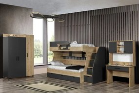 Stewehome Σετ ντουλάπας με 3 πόρτες και κουκέτα
