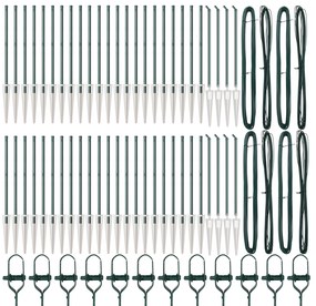 vidaXL Κατάστρωμα Φράχτη με Στέλεχος 52 τεμ Ø32 mm 120 cm Γαλβανισμένος Χάλυβας