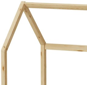 Κρεβάτι παιδικό Bendina τύπου Montessori με συρτάρι ξύλο πεύκου φυσικό 70x140 εκ. 70x140x126 εκ.