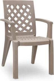 Πολυθρόνα πολυπροπυλενίου Kira Megapap χρώμα cappuccino 58x52x87εκ.