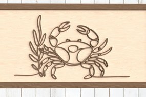 Σετ των 3 Intra απο ξύλο plywood 3mm-4mm πάχος - Crab Line Art Laser Cut Δίασταση 6x6 cm INTRAFABR-123096683