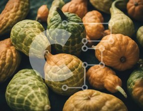 Σετ των 2 Intra Συλλεκτικό Ξύλινο Παζλ Plywood 4mm - Ποικιλία κολοκυθιών σε σωρό Σε Ξύλινο Κουτί - Διαστάσεις: 10x10 cm – 25 κομμάτια