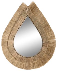 Τοίχο καθρέφτη DKD Home Decor 62 x 5 x 80 cm Φυσικό Δάκρυ Γιούτα