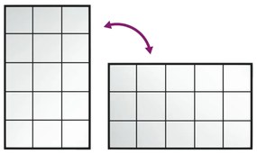 vidaXL Καθρέφτης Τοίχου Μαύρος 100 x 60 εκ. Μεταλλικός