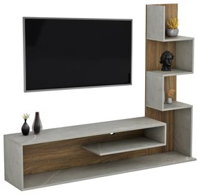 ΣΥΝΘΕΤΟ ΤΗΛΕΟΡΑΣΗΣ EDELIE HM8908.14 ΜΕΛΑΜΙΝΗ ΓΚΡΙ STONE TEXTURE-ΦΥΣΙΚΟ 150x29,5x120Υεκ. (1 Τεμμάχια)