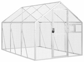 vidaXL Κλουβί Ασημένιο 1,79 x 3 x 1,85 μ. από Αλουμίνιο
