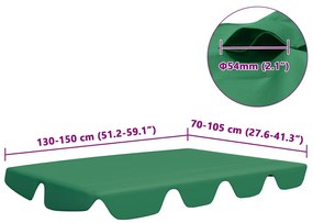 vidaXL Πανί Ανταλλακτικό για Κούνια Κήπου Πράσινο 150/130 x 105/70 εκ.