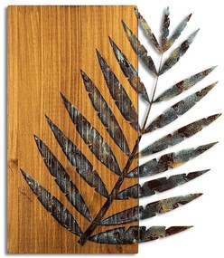 Διακοσμητικό Τοίχου Leaf 899SKL2666 50x58cm Multi Wallity Μέταλλο,Ξύλο