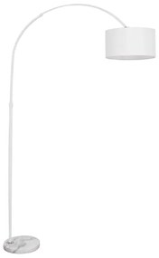 IMPERIAL 01588 Μοντέρνο Φωτιστικό Δαπέδου Μονόφωτο 1 x E27 Λευκό Μεταλλικό Καμπάνα με Λευκό Ύφασμα D34 x H172cm