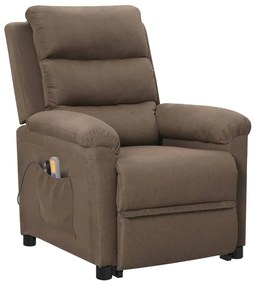 vidaXL Πολυθρόνα Μασάζ με Ανύψωση Taupe Υφασμάτινη