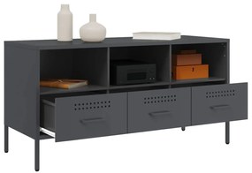 vidaXL Έπιπλο Τηλεόρασης Ανθρακί 100,5x39x50,5 εκ. από Ατσάλι