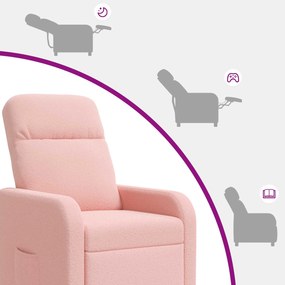 vidaXL Αναπαυτική Καρέκλα Ροζ Μπουκλέ
