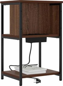vidaXL Κομοδίνο Καφέ δρυς 38 x 31 x 61 εκ Επεξεργασμένο ξύλο