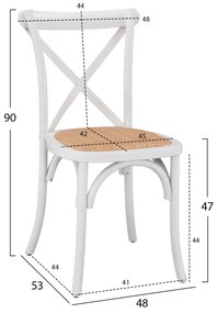 Καρέκλα OWEN Ξύλινη Οξιά Λευκό 48x53x90 εκ. 48x53x90 εκ.