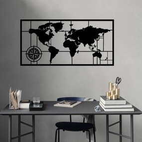 Διακοσμητικό Τοίχου (121x60) A-G World Map Metal 891TNL1413