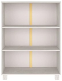 Βιβλιοθήκη HAMAR Λευκή 85 x 35 x 112 εκ. από Μασίφ Ξύλο Πεύκου - Λευκό