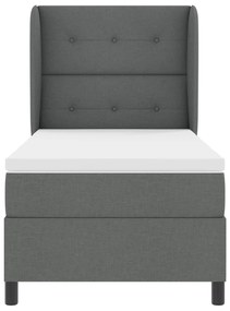 vidaXL Στρώμα με Τσέπες Σκούρο Γκρι 90x190 εκ. Ύφασμα