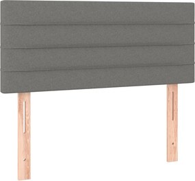 vidaXL Κρεβάτι Boxspring με Στρώμα Σκούρο Γκρι 120x190 εκ Υφασμάτινο