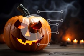 Intra Συλλεκτικό Ξύλινο Παζλ Plywood 4mm - Διακόσμηση κολοκύθας αποκριών με κεριά Σε Ξύλινο Κουτί - Διαστάσεις Puzzle: 10x10 cm – 25 κομμάτια