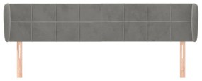 Κεφαλάρι με Πτερύγια Ανοιχτό Γκρι 163x23x78/88 εκ. Βελούδινο 3117198