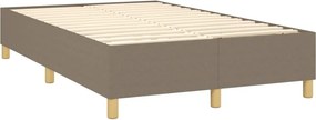vidaXL Κρεβάτι Boxspring με Στρώμα Taupe 120x200 εκ. Υφασμάτινο
