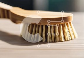 Intra Συλλεκτικό Ξύλινο Παζλ Plywood  4mm - Ξύλινη βούρτσα σε ημιτελές ξύλινο τραπέζι Σε Ξύλινο Κουτί - Διαστάσεις: 10x10 cm – 25 κομμάτια