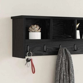 vidaXL Τοίχου Κρεμάστρα Μαύρη Οξυά 100 x 16 x 26 εκ