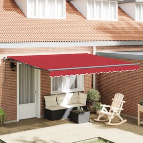 vidaXL Ανασυρόμενη Τέντα  Κόκκινη 400x300 cm