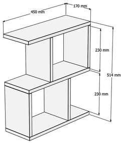 Βοηθητικό τραπέζι σαλονιού Zet χρώμα καρυδί 45x17x51εκ 45x17x51 εκ.