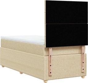 vidaXL Κρεβάτι Boxspring με Στρώμα Κρεμ 100 x 200 εκ. Υφασμάτινο