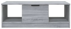 Τραπεζάκι Σαλονιού Γκρι Sonoma 102x50x36 εκ. Επεξεργασμένο Ξύλο - Γκρι