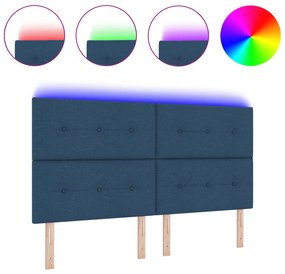 vidaXL LED Κεφαλάρι Μπλε 90 εκ Υφάσματος