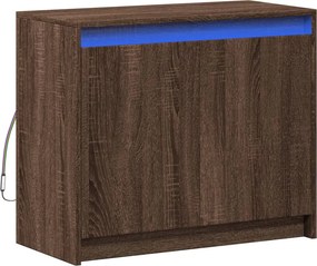 vidaXL Ντουλάπι με Φώτα LED Καφέ Δρυς 72x34x61 εκ. Επεξεργασμένο Ξύλο