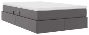 vidaXL Κρεβάτι με αποθηκευτικό χώρο και στρώμα Γκρι 120 x 200 cm