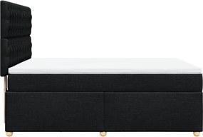 vidaXL Κρεβάτι Boxspring με Στρώμα Μαύρο 160x200 εκ. Υφασμάτινο