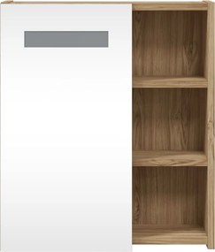 vidaXL Καθρέφτης Μπάνιου με Ντουλάπι &amp; LED Αν. Δρυς 45 x 13 x 52 εκ.