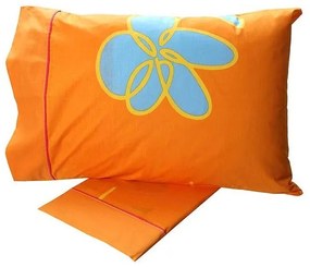 Σετ Σεντόνια Cotton Feelings εμπριμέ 129 Orange Υπέρδιπλο (220x260)